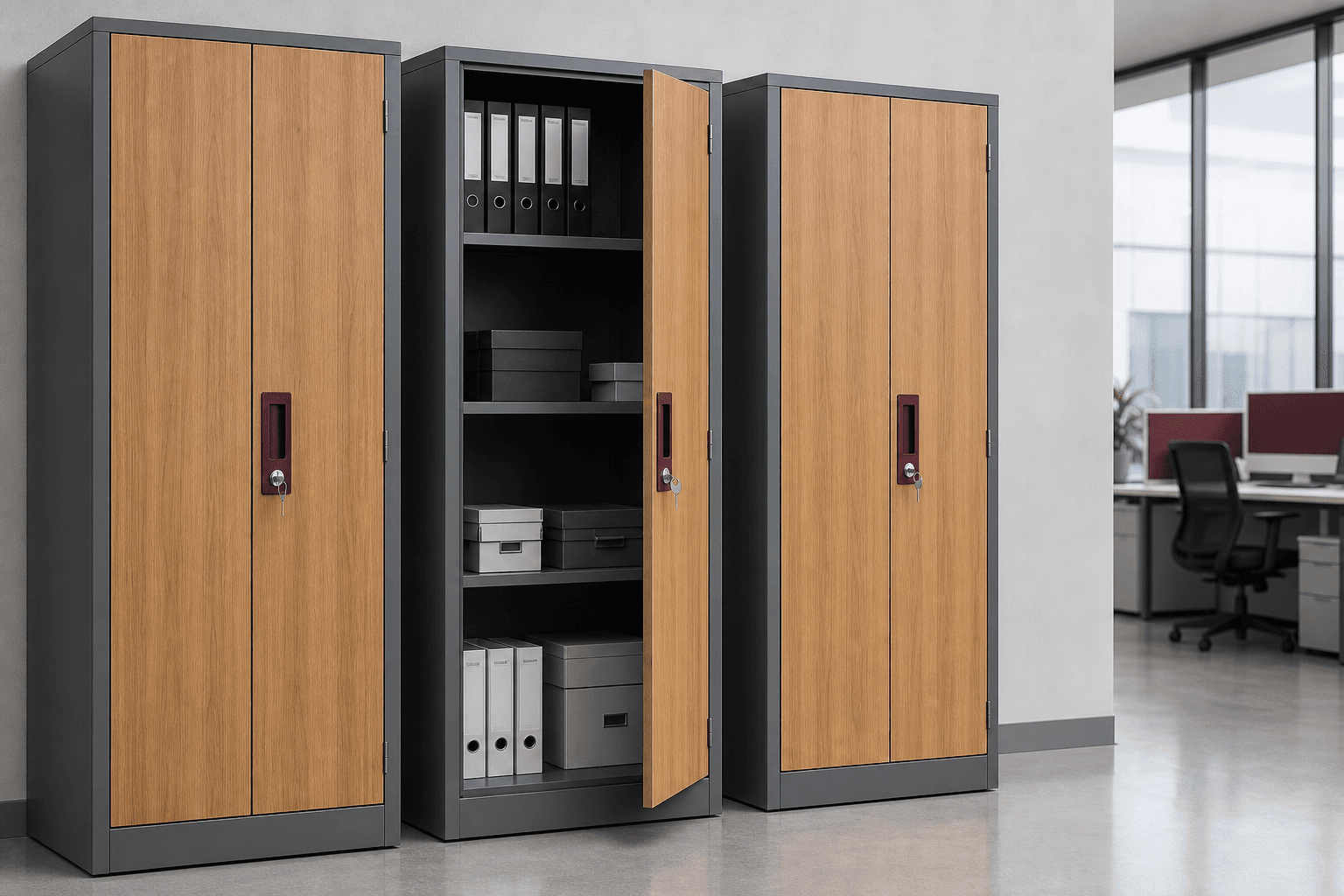 Hybrid Metal & Wood Almirahs for commercial storage
